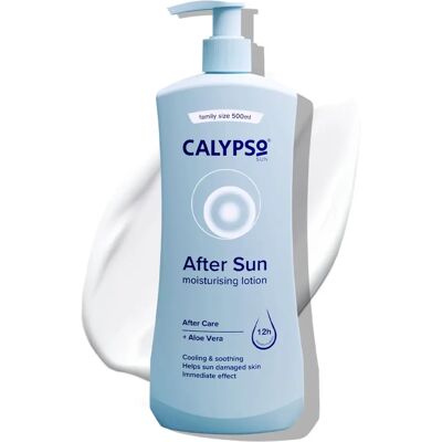 Lotion Après Soleil à l'Aloe Vera Calypso - Hydrate & Rafraîchit - 500ml - Publicité Lotion Après Soleil à l'Aloe Vera Calypso - Hydrate & Rafraîchit - 500ml - Publicité