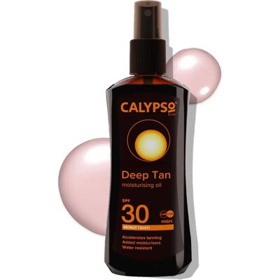 Huile auto-bronzante Calypso SPF30 Monoï Tahiti - Publicité Huile auto-bronzante Calypso SPF30 Monoï Tahiti - Publicité