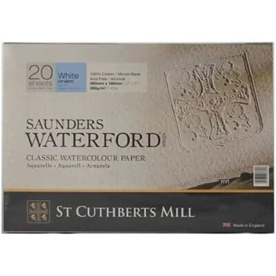 Papier aquarelle Saunders Waterford 300gsm - Blanc - Fournitures d'art - Publicité Papier aquarelle Saunders Waterford 300gsm - Blanc - Fournitures d'art - Publicité