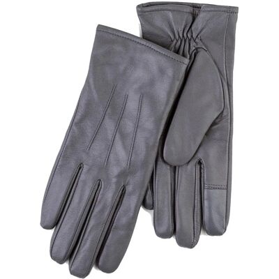 Totes Isotoner Ladies Three Point Leather Glove Grey Small - Gloves Totes Isotoner Ladies Three Point Leather Glove Grey Small - Gloves