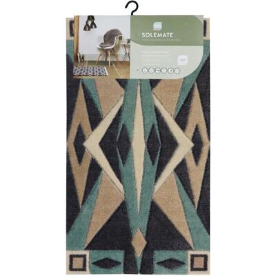 JVL Solemate Hand Carved Art Deco Door Mat - Turquoise JVL Solemate Hand Carved Art Deco Door Mat - Turquoise