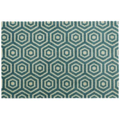 JVL Mega Machine Doormat - Teal - 50x75cm - Geo Hex - Unisex JVL Mega Machine Doormat - Teal - 50x75cm - Geo Hex - Unisex