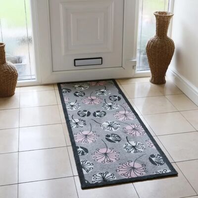 JVL Mega Machine Washable Dandelion Seeds Grey Doormat - Doormat JVL Mega Machine Washable Dandelion Seeds Grey Doormat - Doormat