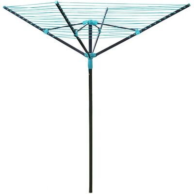 JVL - 4 Arm Rotary Airer - Powder Coated Steel - Rotary Airer JVL - 4 Arm Rotary Airer - Powder Coated Steel - Rotary Airer