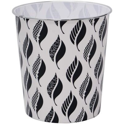 JVL Small Black Leaves Waste Paper Bin - Waste Paper Bin JVL Small Black Leaves Waste Paper Bin - Waste Paper Bin
