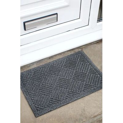 JVL Dirt Defender Doormat - 40x60cm Grey - Indoor Entrance Rug JVL Dirt Defender Doormat - 40x60cm Grey - Indoor Entrance Rug