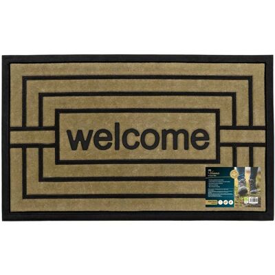JVL - Vienna Rubber Backed Scraper Doormat - Brown - 45x75cm - Doormat JVL - Vienna Rubber Backed Scraper Doormat - Brown - 45x75cm - Doormat