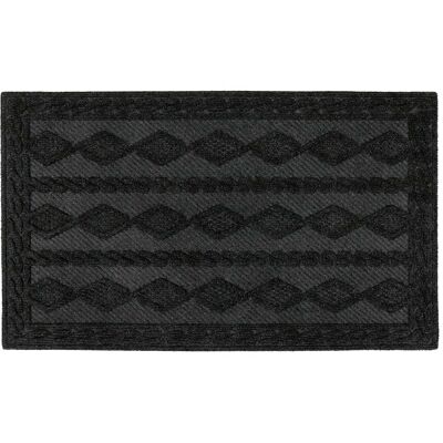 JVL - Knit Rubber Backed Indoor Doormat - Charcoal - Doormat JVL - Knit Rubber Backed Indoor Doormat - Charcoal - Doormat