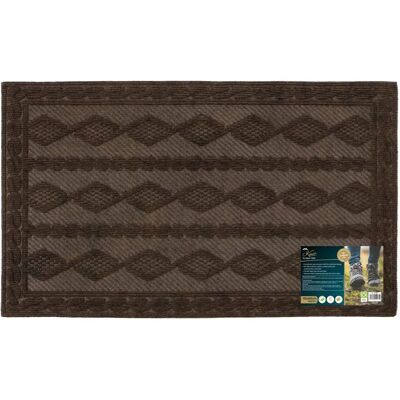 JVL - Knit Rubber Backed Indoor Doormat - 40x60cm - Brown JVL - Knit Rubber Backed Indoor Doormat - 40x60cm - Brown