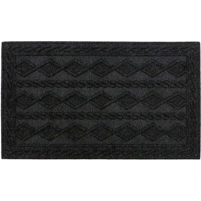 JVL - Knit Rubber Backed Indoor Doormat - 45x75cm - Charcoal JVL - Knit Rubber Backed Indoor Doormat - 45x75cm - Charcoal