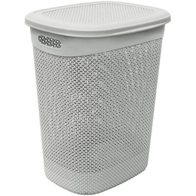 JVL - Droplette Design - Grey - 52 L - Laundry Basket JVL - Droplette Design - Grey - 52 L - Laundry Basket