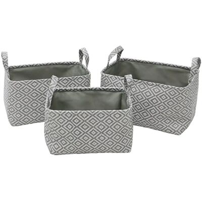 JVL Argyle Set of 3 Rectangular Storage Baskets - storage baskets JVL Argyle Set of 3 Rectangular Storage Baskets - storage baskets