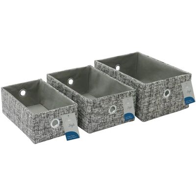 JVL Urban Set of 3 Rectangle Paper Storage Baskets - storage baskets JVL Urban Set of 3 Rectangle Paper Storage Baskets - storage baskets