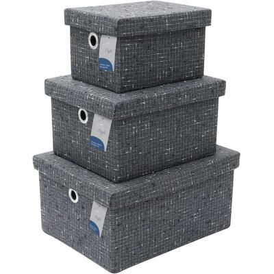JVL Shadow Rectangular Fabric Storage Baskets - Storage Baskets - Unisex JVL Shadow Rectangular Fabric Storage Baskets - Storage Baskets - Unisex