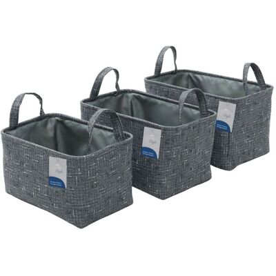 JVL - Shadow Baskets - Grey - Set of 3 - Storage Baskets JVL - Shadow Baskets - Grey - Set of 3 - Storage Baskets