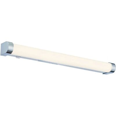 Saxby Moda Wall Light - White Ribbed & Chrome Effect - Bathroom Saxby Moda Wall Light - White Ribbed & Chrome Effect - Bathroom
