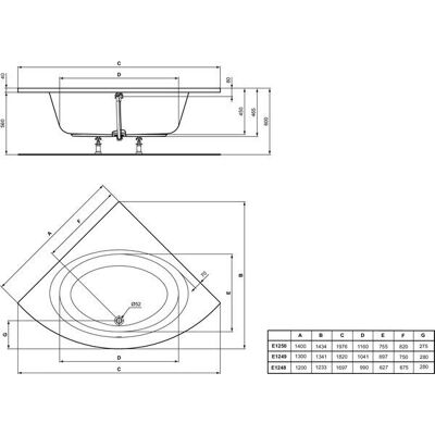 Ideal Standard E124801 Weiße 1200mm x 1200mm Eckbadewanne - Bad Ideal Standard E124801 Weiße 1200mm x 1200mm Eckbadewanne - Bad