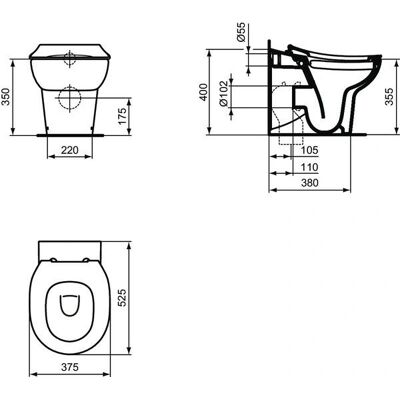 Ideal Standard Contour 21 Kids WC fără Rână - Toaletă Ideal Standard Contour 21 Kids WC fără Rână - Toaletă
