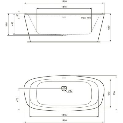 Ideal Standard E306601 Freistehende Oval-Badewanne - Bad Ideal Standard E306601 Freistehende Oval-Badewanne - Bad