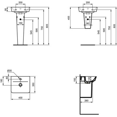 Lavoar pentru mâini Connect Air Cube de la Ideal Standard - 400mm Alb Lavoar pentru mâini Connect Air Cube de la Ideal Standard - 400mm Alb
