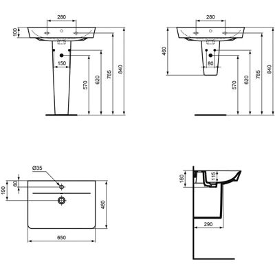 Ideal Standard E030901 Connect Air Halbsäule - Badezimmer Säule Ideal Standard E030901 Connect Air Halbsäule - Badezimmer Säule