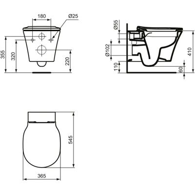 Ideal Standard E228801 - Vas suspendat fără margine - WC Ideal Standard E228801 - Vas suspendat fără margine - WC