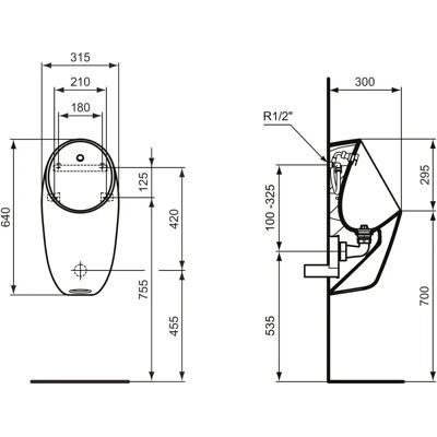 Ideal Standard E253701 Wandurinal Ohne Spülrand - Urinal Ideal Standard E253701 Wandurinal Ohne Spülrand - Urinal