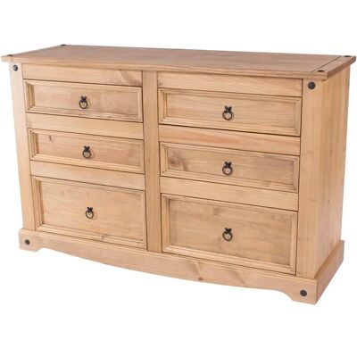 Core Corona 33 Pine Wooden Chest of Drawers - Antique Waxed Pine Core Corona 33 Pine Wooden Chest of Drawers - Antique Waxed Pine