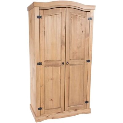 Core Corona 2 Door Pine Wardrobe - Solid Wood Storage Core Corona 2 Door Pine Wardrobe - Solid Wood Storage