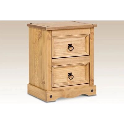 Core Corona 2 Drawer Bedside Cabinet - Vintage Rustic Pine Core Corona 2 Drawer Bedside Cabinet - Vintage Rustic Pine