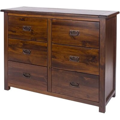 Core Boston 33 Dark Antique Pine Wooden Chest of Drawers - Chest of Drawers Core Boston 33 Dark Antique Pine Wooden Chest of Drawers - Chest of Drawers