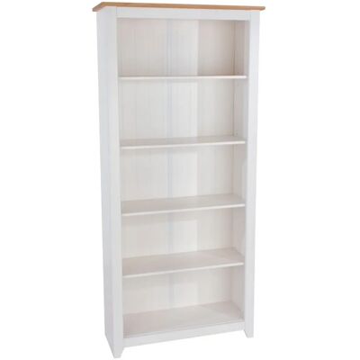 Core Capri White Tall Bookcase - Adjustable Shelves - Arctic White Finish Core Capri White Tall Bookcase - Adjustable Shelves - Arctic White Finish