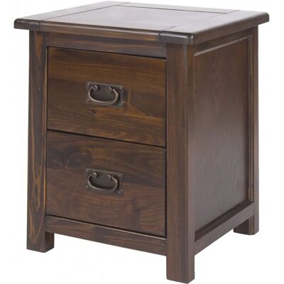 Core Boston Dark Pine 2 Drawer Bedside Cabinet - Furniture Core Boston Dark Pine 2 Drawer Bedside Cabinet - Furniture