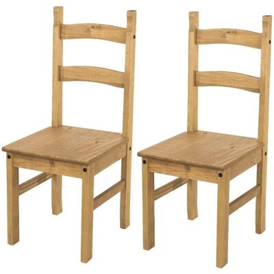Core Corona Pine Chairs Set of 2 Antique Finish Core Corona Pine Chairs Set of 2 Antique Finish