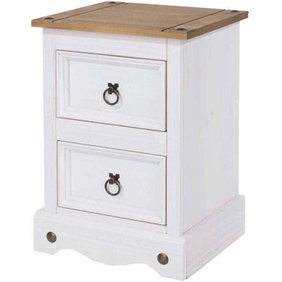 Azusa White 2 Drawer Petite Bedside Table - Bedside Cabinet Azusa White 2 Drawer Petite Bedside Table - Bedside Cabinet