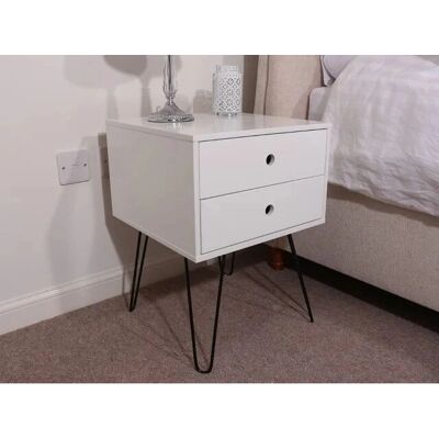 Core Telford White 2 Drawer Bedside Table - Bedside Table Core Telford White 2 Drawer Bedside Table - Bedside Table