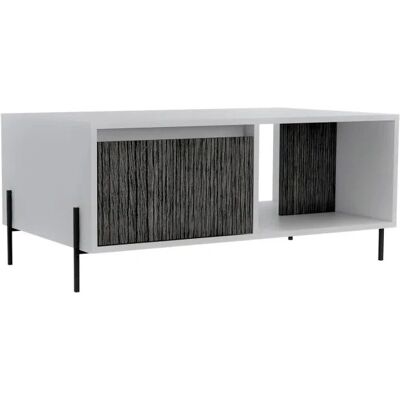 Core Dallas White Grey Oak Coffee Table with Drawer - Coffee Table Core Dallas White Grey Oak Coffee Table with Drawer - Coffee Table