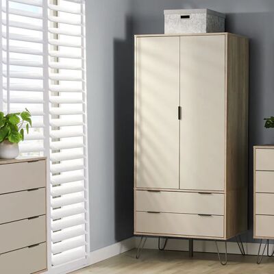 Core Augusta Driftwood 2 Door Wardrobe - Modern Coastal Style Core Augusta Driftwood 2 Door Wardrobe - Modern Coastal Style