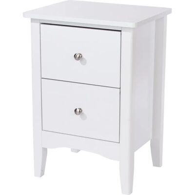Core Products Como White 2 Drawer Bedside Table - Bedroom Furniture Core Products Como White 2 Drawer Bedside Table - Bedroom Furniture