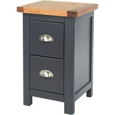 Core Dunkeld Midnight Blue and Oak 2 Drawer Bedside Table - Bedside Cabinet Core Dunkeld Midnight Blue and Oak 2 Drawer Bedside Table - Bedside Cabinet