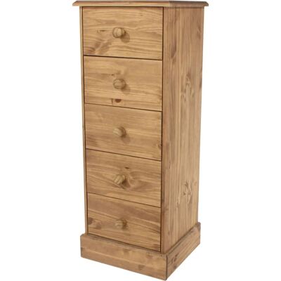 Core Cotswold Pine 5 Drawer Tall Narrow - Chest of Drawers Core Cotswold Pine 5 Drawer Tall Narrow - Chest of Drawers