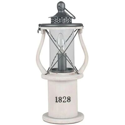 Pacific Lifestyle Gibson White Wood Lantern Table Lamp - Table Lamp Pacific Lifestyle Gibson White Wood Lantern Table Lamp - Table Lamp