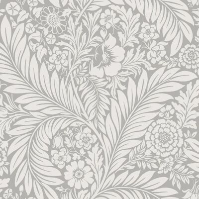 Belgravia Florence Grey Floral Leaf Wallpaper - Wallpaper Belgravia Florence Grey Floral Leaf Wallpaper - Wallpaper