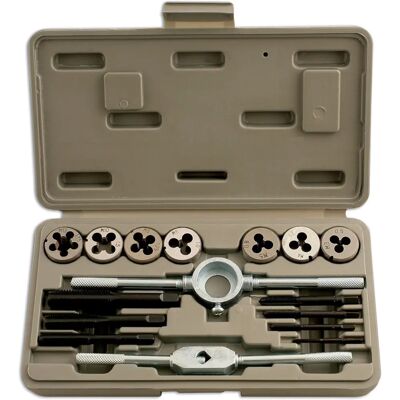 Laser M3-M12 Tap & Die Set - Adjustable Wrenches - Storage Case Laser M3-M12 Tap & Die Set - Adjustable Wrenches - Storage Case