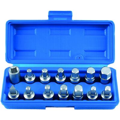 Ensemble de Clés Pour Bouchon De Drain Laser 3/8"D 14 Pièces - Clés Pour Bouchon De Drain Ensemble de Clés Pour Bouchon De Drain Laser 3/8"D 14 Pièces - Clés Pour Bouchon De Drain
