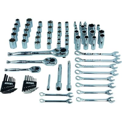 Juego de llaves y dados Laser Tools - 89 piezas, Cromovanadio, Métrico y AF Juego de llaves y dados Laser Tools - 89 piezas, Cromovanadio, Métrico y AF