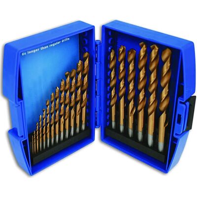 Laser Tools Titánbevonatú Fúrókészlet - 19 Részes - Hosszú Élettartam Laser Tools Titánbevonatú Fúrókészlet - 19 Részes - Hosszú Élettartam
