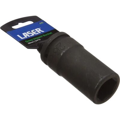 Laser Tools Caja de impacto profunda 26mm - Impact socket, Deep design, Acero cromo molibdeno - Socket wrench Laser Tools Caja de impacto profunda 26mm - Impact socket, Deep design, Acero cromo molibdeno - Socket wrench