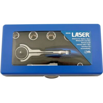 Juego de llaves de vaso Laser Tools Alldrive - 8 piezas - Juego de vasos Juego de llaves de vaso Laser Tools Alldrive - 8 piezas - Juego de vasos