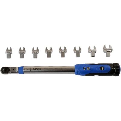 Laser Tools Torque Wrench - 1/4" Drive - 9 Heads - 10-50Nm - 45 Teeth Laser Tools Torque Wrench - 1/4" Drive - 9 Heads - 10-50Nm - 45 Teeth